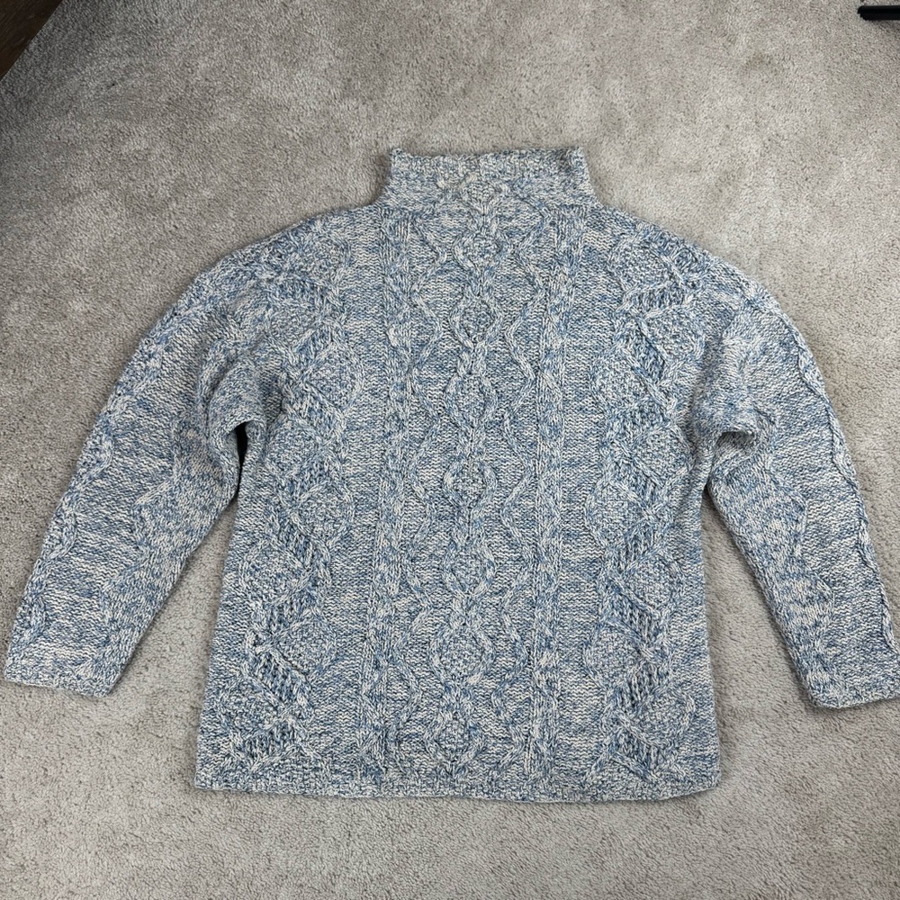 Segrets Sun Prints 90s Chunky Cable Knit Pullover Boho Retro Artsy‎ Heather Sz M